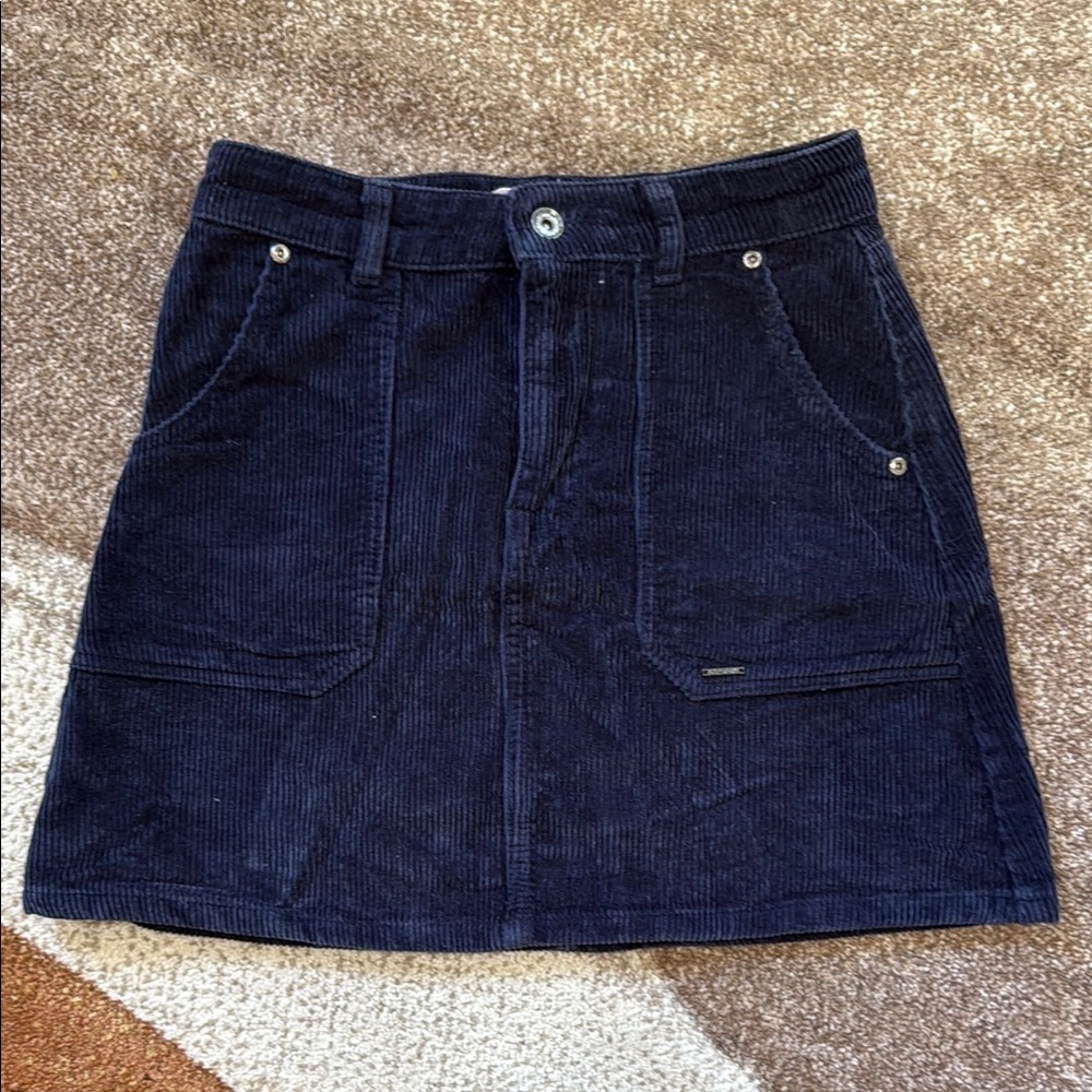 Superdry Dark Blue Corduroy Mini Skirt